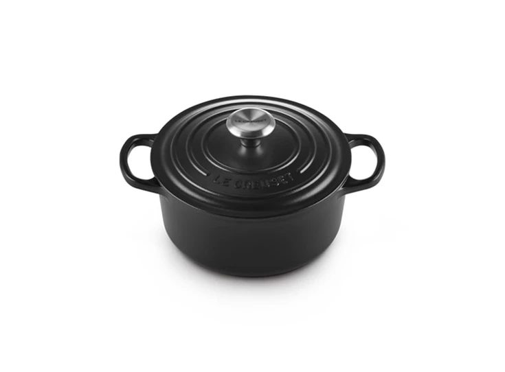 Le-Creuset-ronde-kookpot-18cm-Mat-Zwart