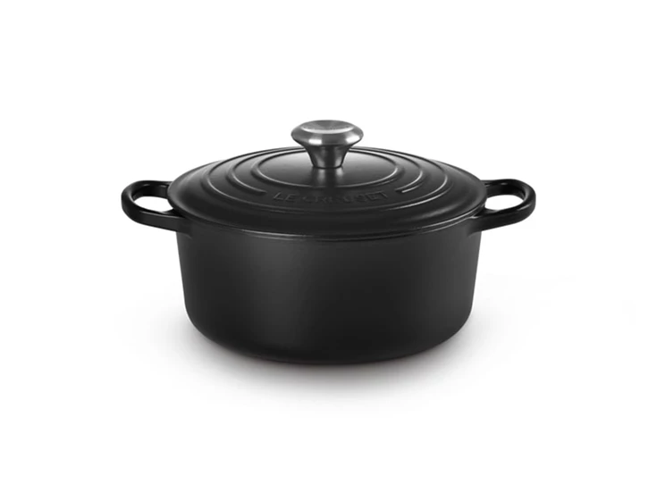 Le-Creuset-ronde-kookpot-24cm-Mat-Zwart