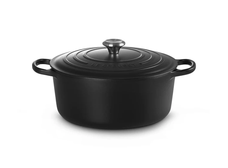 Le-Creuset-ronde-kookpot-30cm-Mat-Zwart