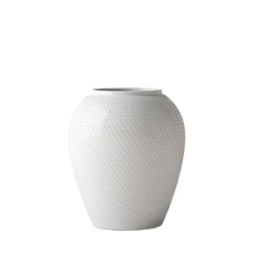 Lyngby-Porcelain-Rhombe-vaas-25cm-wit