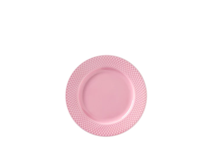 Lyngby-Rhombe-Color-plat-bord-21cm-roze
