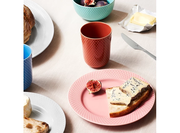 Lyngby-Rhombe-Color-plat-bord-21cm-roze