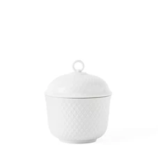 Lyngby-Rhombe-suikerpot-met-deksel-D85cm-wit