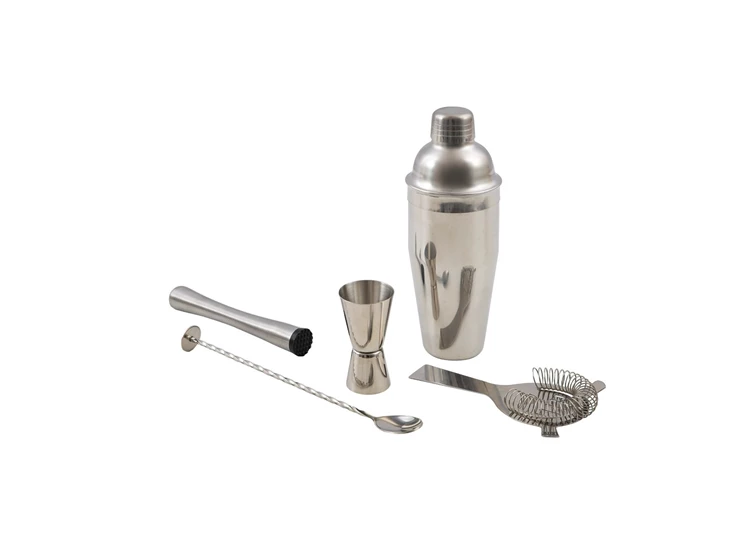 Point-Virgule-cocktailset-set-van-5-Cobbler-shaker-cocktailmaatje-stamper-barlepel-cocktailzeef