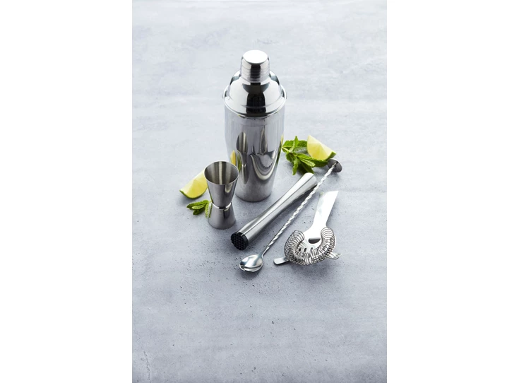 Point-Virgule-cocktailset-set-van-5-Cobbler-shaker-cocktailmaatje-stamper-barlepel-cocktailzeef