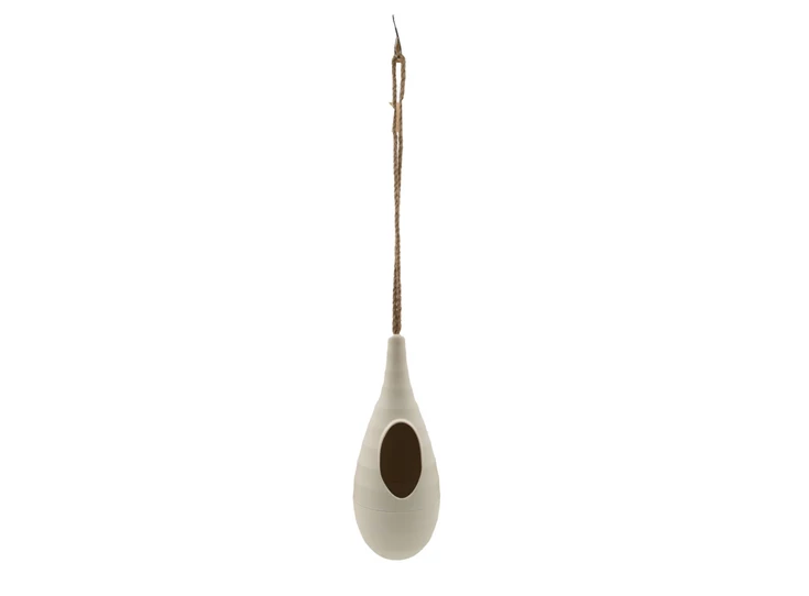 Point-Virgule-voederhuisje-bamboevezel-D10cm-H252cm-druppel-gebroken-wit