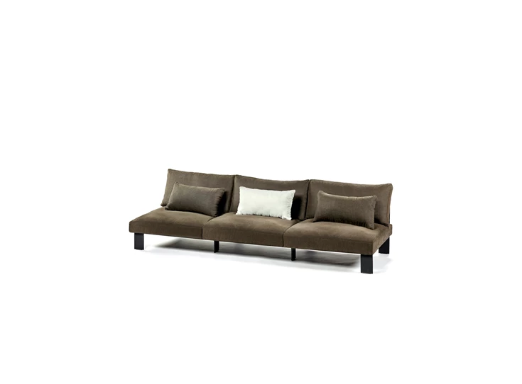 Serax-Bea-Mombaers-Bench-Driezit-273x91-h58-Inclusief-Indoor-Kussen-Sepia