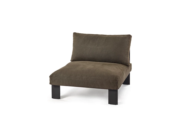 Serax-Bea-Mombaers-Bench-Eenzit-91x91-h58-Inclusief-Indoor-Kussen-Sepia
