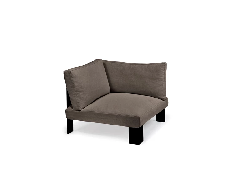 Serax-Bea-Mombaers-Bench-hoekzit-91x91-h58-Inclusief-Indoor-Kussen-Sepia