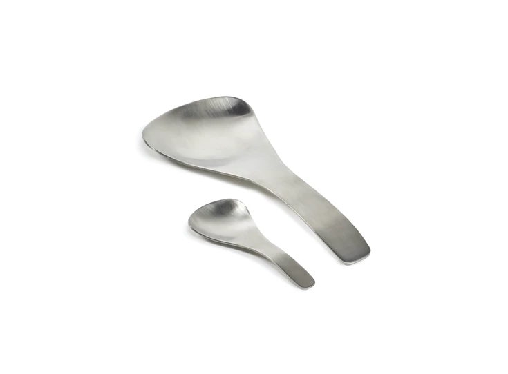 Serax-Bea-Mombaers-lepel-driehoek-L-25x10cm-geborsteld-staal