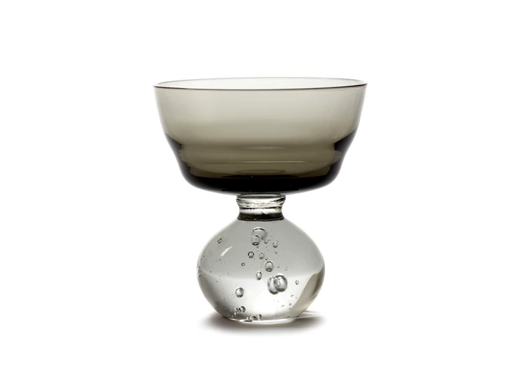 Serax-Bela-Silva-Eternal-glas-op-voet-M-D92cm-H10cm-grijs