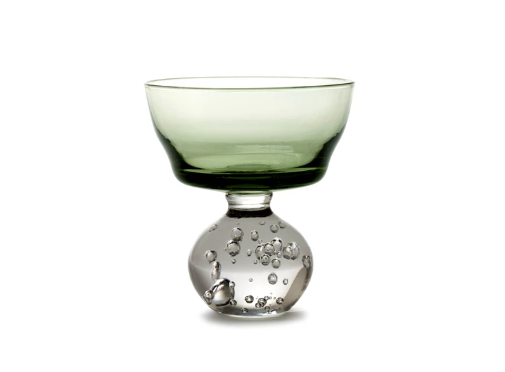 Serax-Bela-Silva-Eternal-glas-op-voet-M-D92cm-H10cm-groen