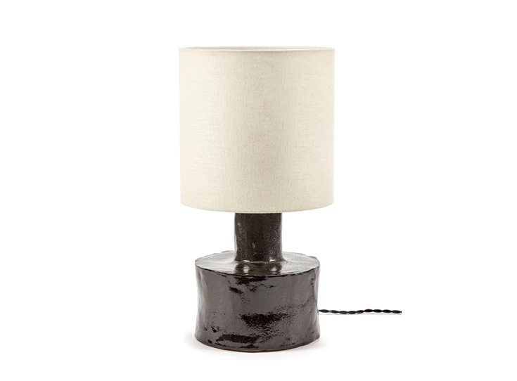 Serax-Marie-Michielssen-tafellamp-Catherine-D25cm-H47cm-voet-zwart-kap-beige