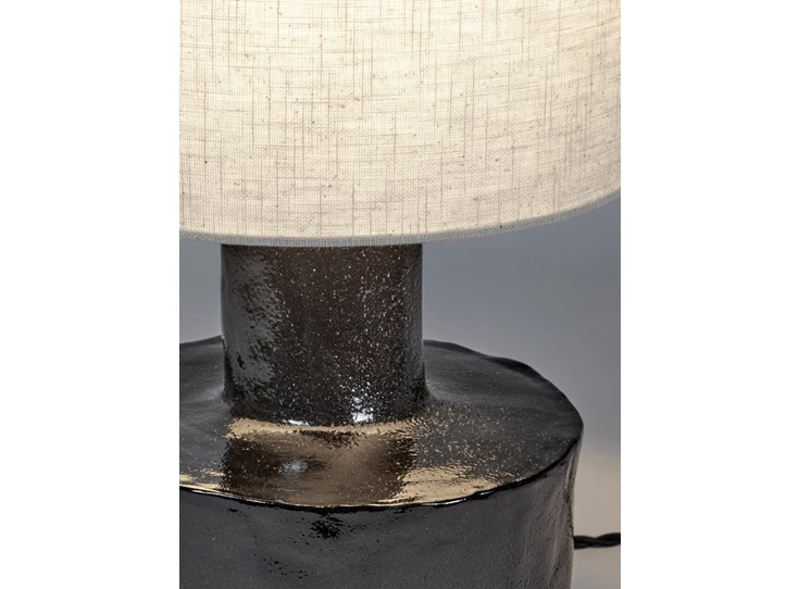 Serax-Marie-Michielssen-tafellamp-Catherine-D25cm-H47cm-voet-zwart-kap-beige