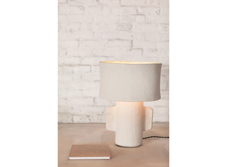 Serax-Marie-Michielssen-White-Earth-papier-mache-tafellamp-H35cm-wit