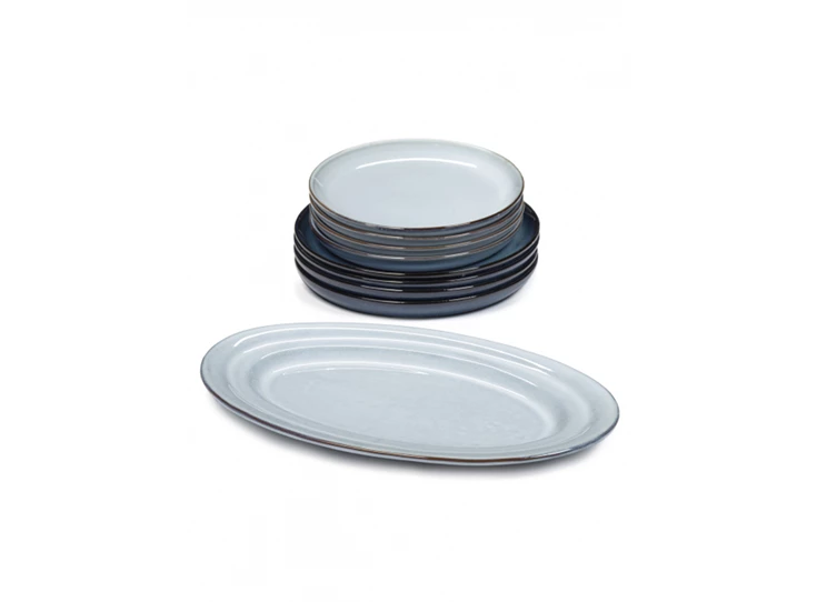 Serax-Pascale-Naessens-Pure-dinner-set-van-9-4-plat-bord-4-dessertbord-ovale-schotel-blue-limited