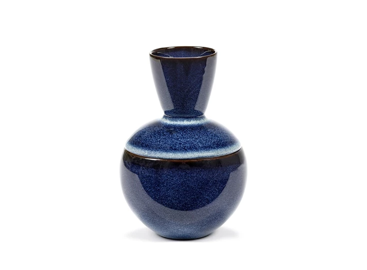 Serax-Pascale-Naessens-Pure-potje-met-deksel-D12cm-H14cm-donkerblauw