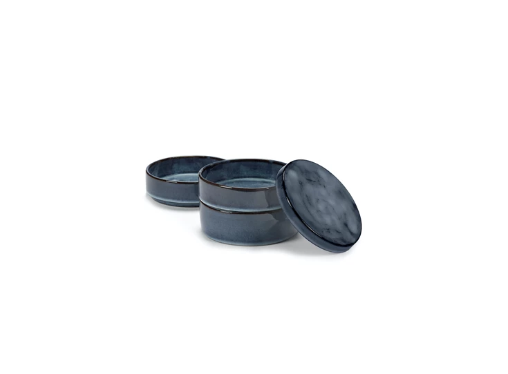 Serax-Pascale-Naessens-Pure-stapelbare-bowl-set-van-3-met-deksel-D14-H15cm-donkerblauw