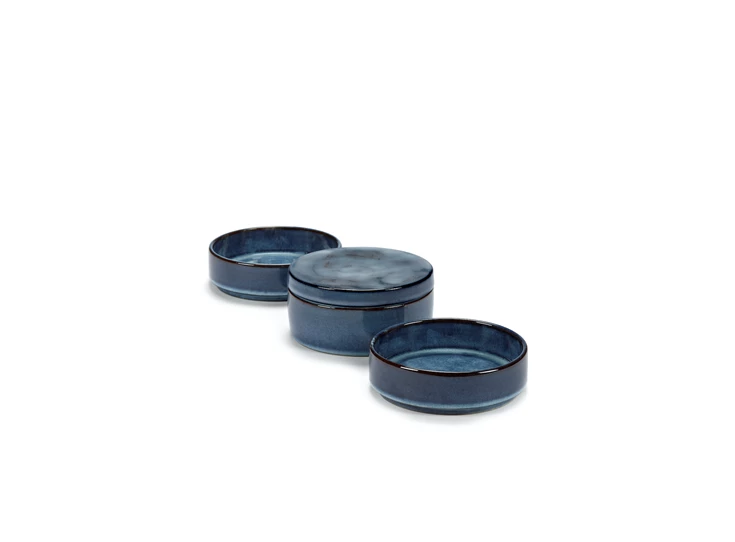 Serax-Pascale-Naessens-Pure-stapelbare-bowl-set-van-3-met-deksel-D14-H15cm-donkerblauw