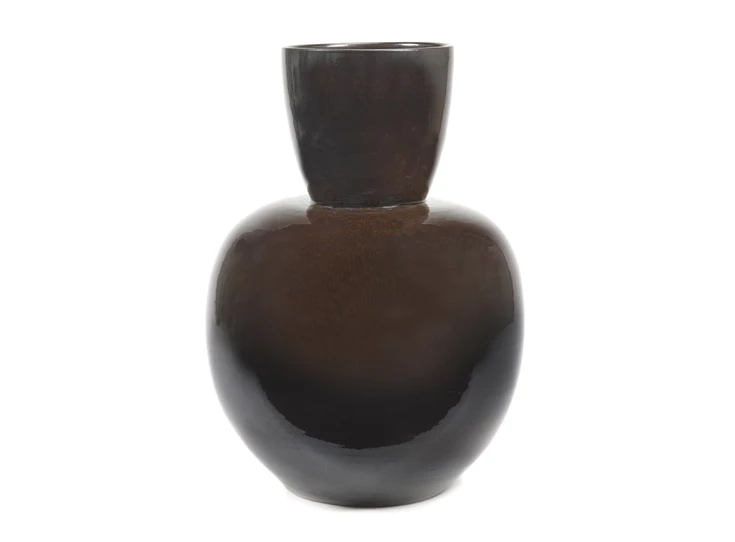 Serax-Pascale-Naessens-Pure-vaas-M-D38cm-H59cm-bruin-zwart