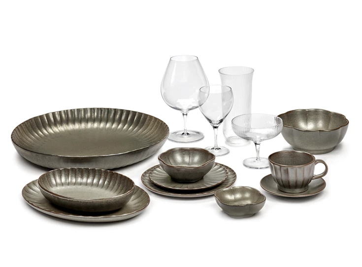 Serax-Sergio-Herman-Inku-schaal-geribbeld-D32cm-H5cm-groen