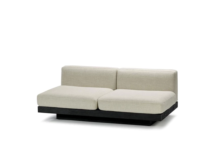 Serax-Vincent-Van-Duysen-Rudolph-indoor-zitbank-tweezit-115x193cm-H72cm-frame-zwart-kussen-beige