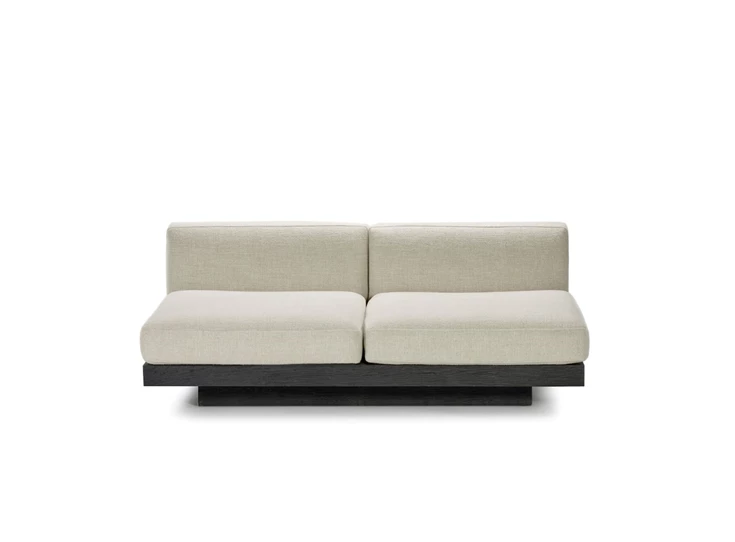 Serax-Vincent-Van-Duysen-Rudolph-indoor-zitbank-tweezit-115x193cm-H72cm-frame-zwart-kussen-beige