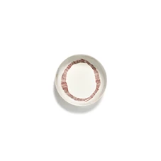 Serax-Yotam-Ottolenghi-Feast-bord-hoog-22x22x4cm-wit-swirl-stripes-rood
