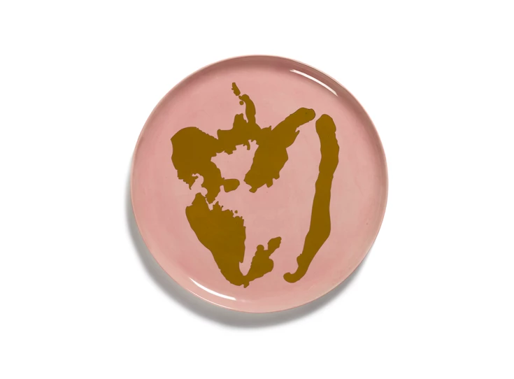Serax-Yotam-Ottolenghi-Feast-serveerbord-35x35x2cm-delicious-pink-paprika-goud