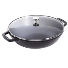 Staub-wok-mglazen-deksel-30cm-zwart