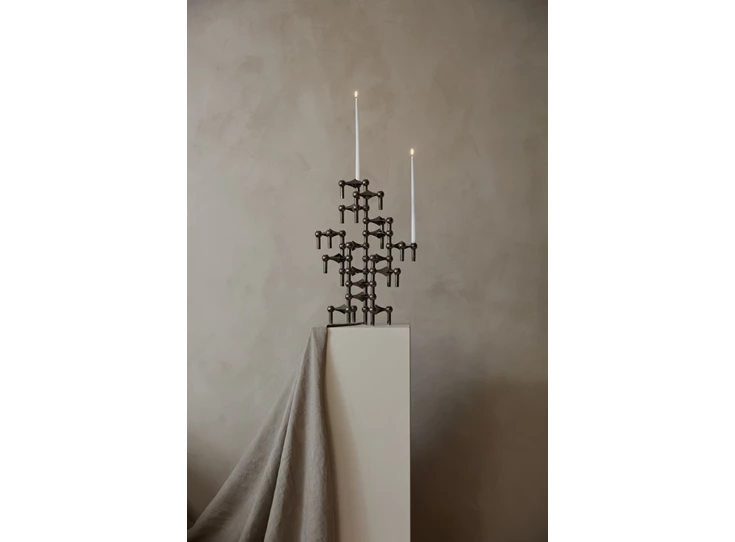 Stoff-Nagel-kandelaar-H65cm-D102cm-zwart-chroom-set-van-3