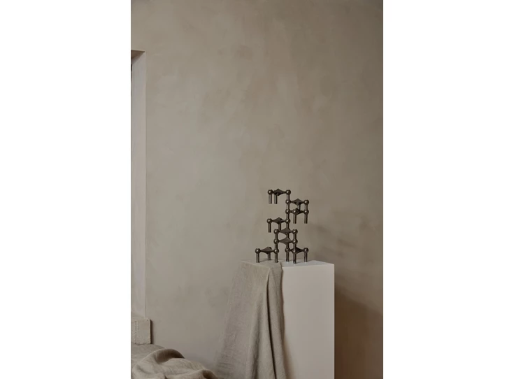 Stoff-Nagel-kandelaar-H65cm-D102cm-zwart-chroom-set-van-3