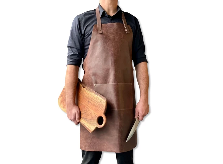 Stuff-keukenschort-leder-donkerbruin