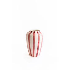Val-Pottery-Foolish-vaas-D8cm-H20cm-Funky-roze-streep