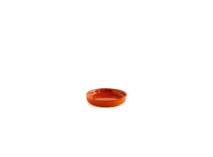 Val-Pottery-Marvelous-bord-D12cm-H2cm-Estela-dark-orange-dark-red-line