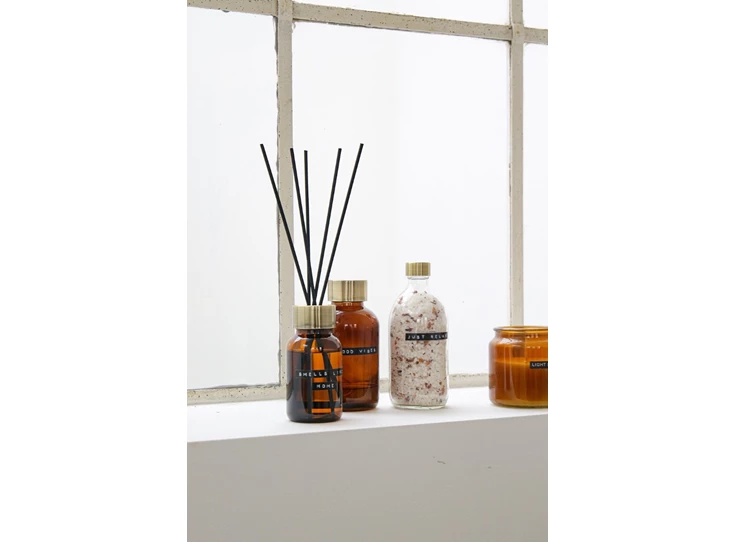 Wellmark-geurstokjes-maxi-500ml-amber-glas-brass-good-vibes