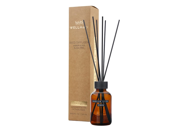 Wellmark-geurstokjes-maxi-500ml-amber-glas-zwart-smells-like-home