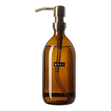 Wellmark-handzeep-500ml-amber-glas-brass-soap