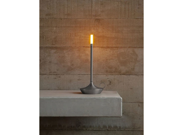 Wick-tafellicht-Led-herlaadbaar-H25cm-D11cm-grafiet