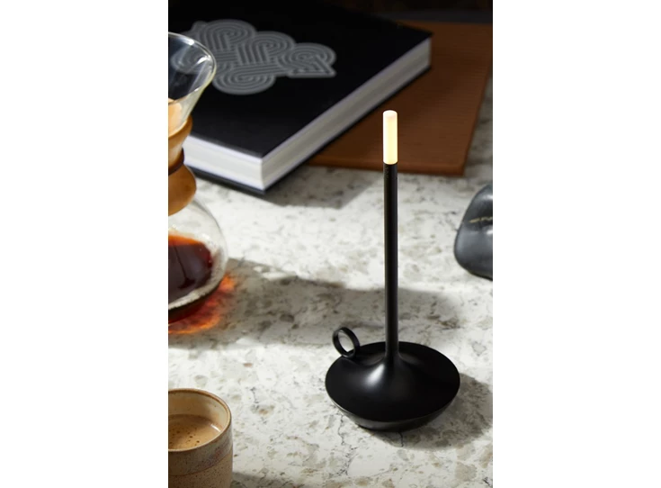 Wick-tafellicht-Led-herlaadbaar-H25cm-D11cm-zwart